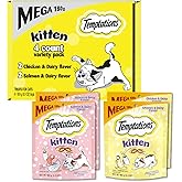 Temptations Kitten Treats Classic Crunchy and Soft Cat Treats Variety Pack, 6.3 oz. Pouches (Pack of 4)