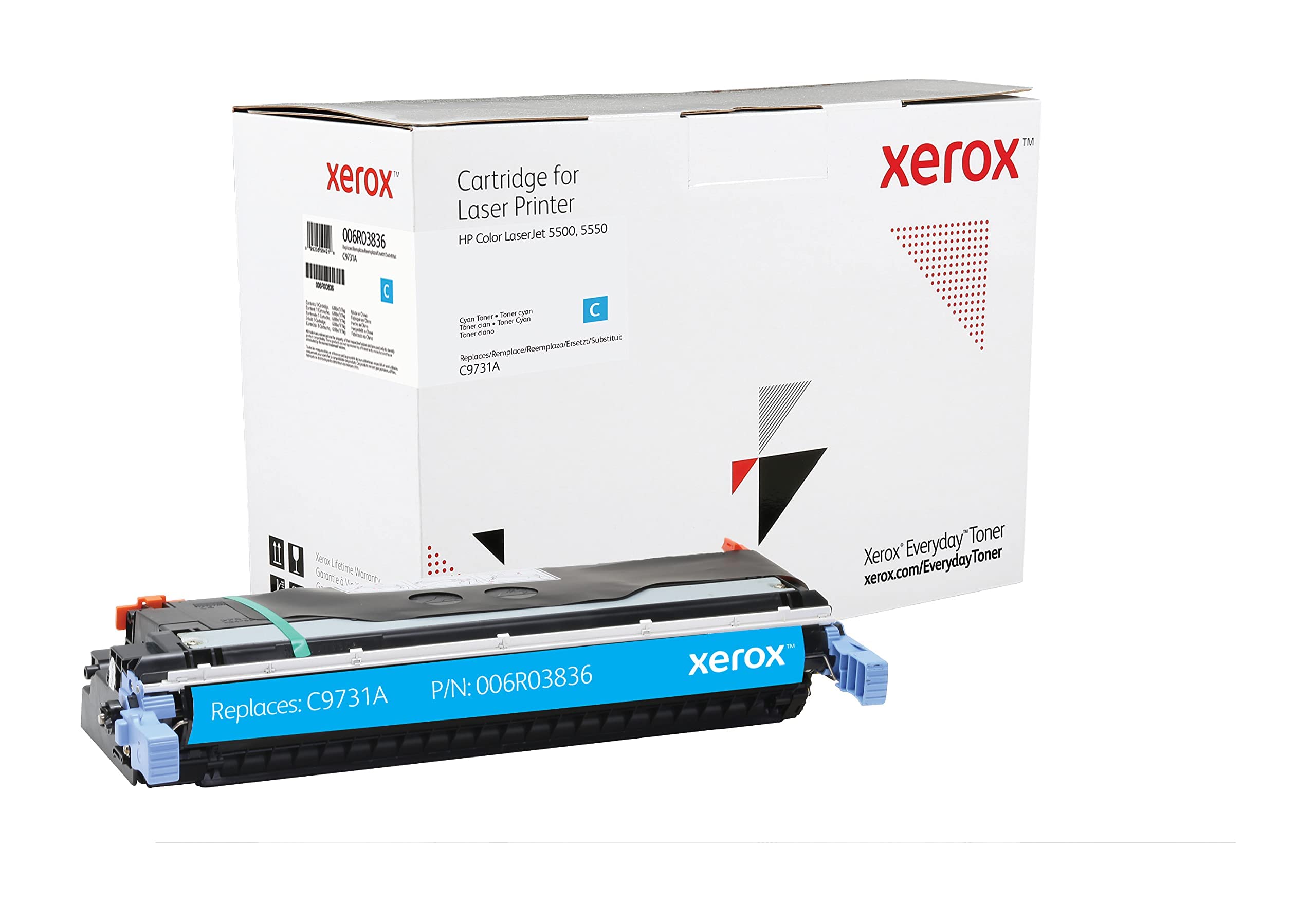 Xerox Everyday Compatible HP 645A C9731A Cyan Toner, Standard Capacity, Remanufactured