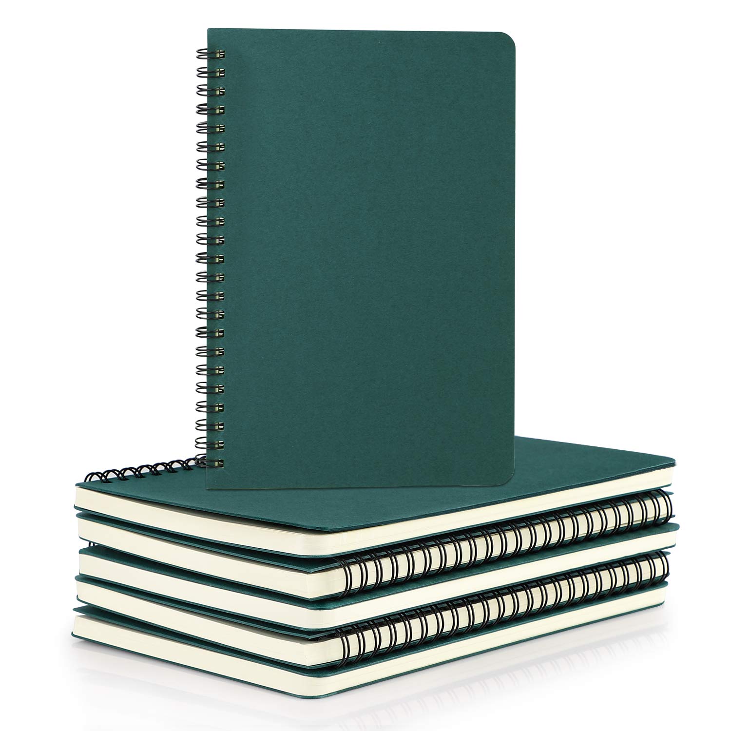 EUSOAR Hardcover Spiral Lined Notebook, A5 6 Pack