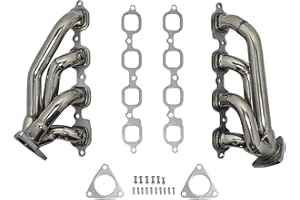 Polished Stainless Exhaust Manifold Replacement Shorty Headers Silverado Sierra Tahoe Suburban Yukon XL Escalade 2014 2015 20