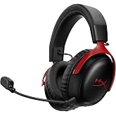 HyperX Cloud III S &ndash; Wireless Gaming Headset, 2.4GHz, Bluetooth, Battery Life up to 120 Hours 2.4GHz / 200 Hours Bluetooth, 53mm Angled Drivers, 10mm Detachable Mic, Customizable &ndash; Black/Red