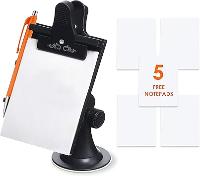 Mobi Lock Bloc Notes Carnet Presse Papier Avec Support Pour Stylo Pour La Voiture Ventouse Universel Avec Cou Flexible Pour Prendre Des Notes En Route Livre Avec 5 Blocs De 30 Pages Amazon Fr