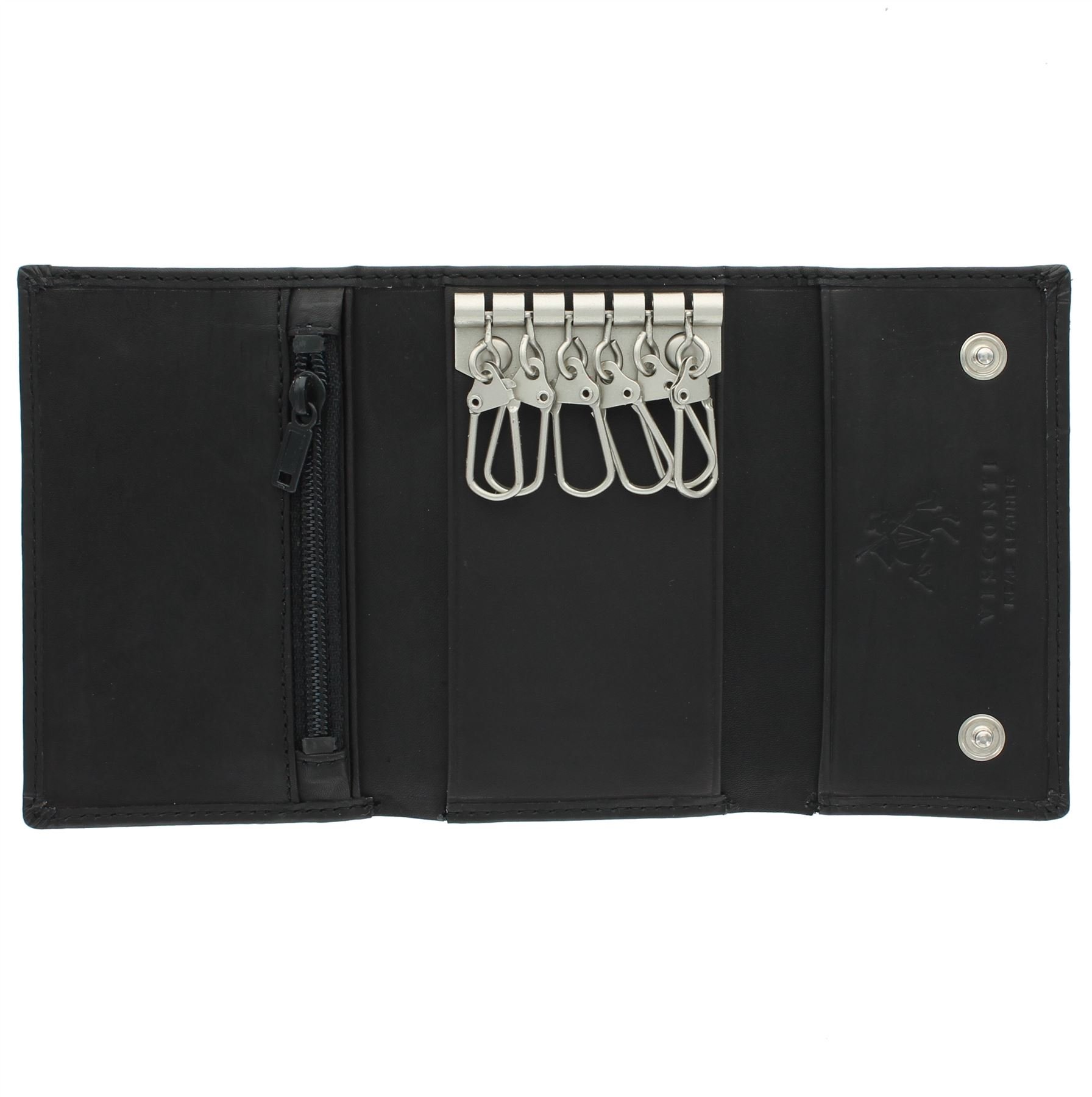 Visconti Compact Leather Keycase Wallet 1178 Black