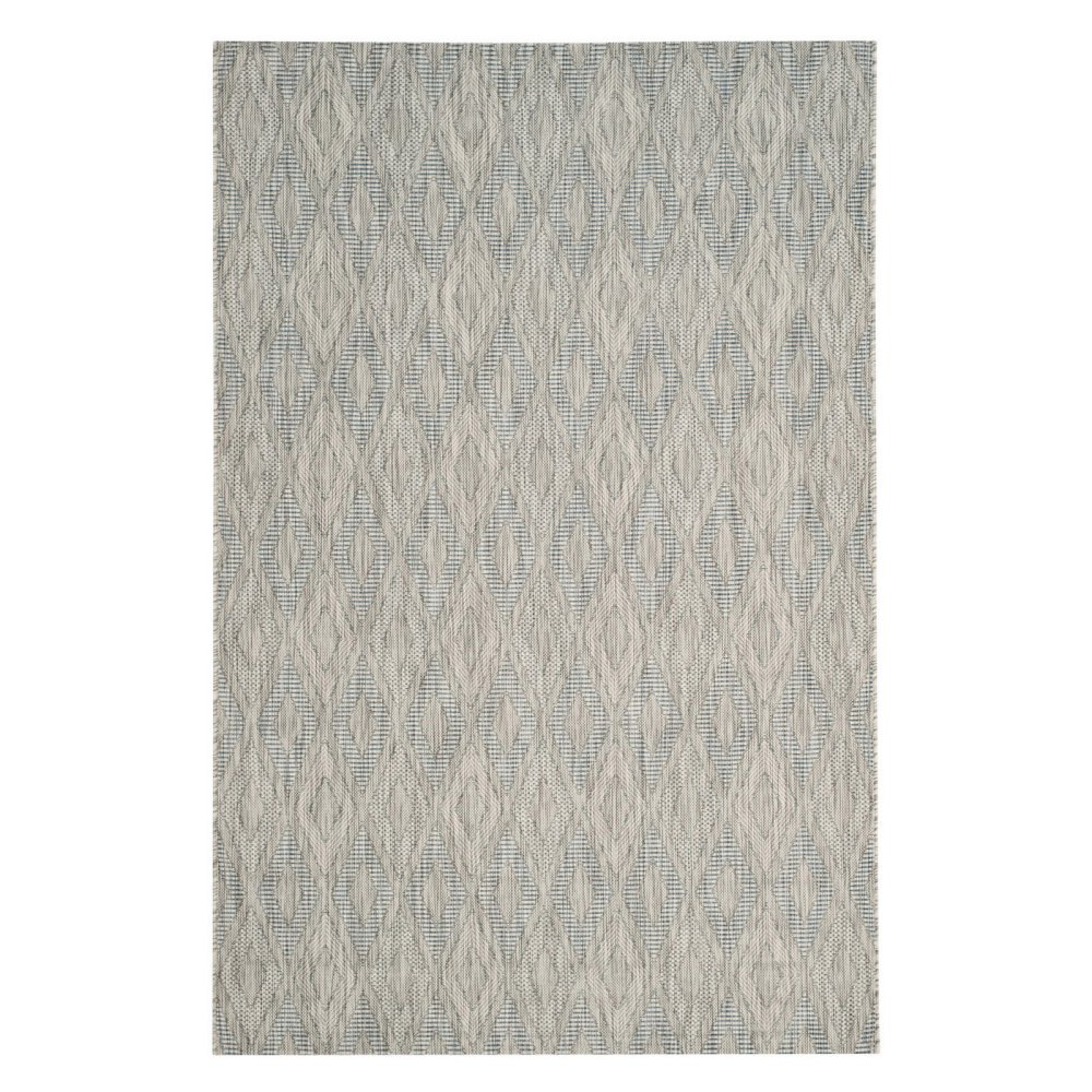 Safavieh Contemporary Indoor/Outdoor Woven Rectangle Area Rug, Courtyard Collection, CY8522, in Grey / Grey, 79 X 152 cm for Garden, Patio or Any Outdoor Space
