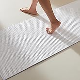 TYUU Bathroom Runner Rug, Long Bath Mat Washable Thin Quick Dry Low Pile Bathroom Runner Rugs 24 x 60 Non Slip, White 24"x60"