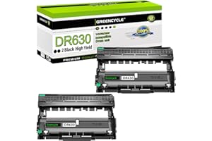 greencycle 2 Pack DR630 DR 630 DR-630 Drum Unit (No Toner) Replacement Compatible for Brother HL-L2300D HL-L2340DW HL-L2380DW DCP-L2540DW MFC-L2700DW MFC-L2740DW Laser Printer (High Yield, Black)