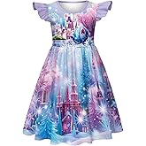 LQSZ Girls Princess Nightgowns Flutter Sleeves Night Dress Sleepwear 3-10 Years Pajamas Nightgowns for Little Girls