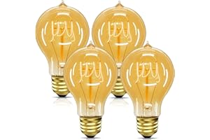 UNILAMP Edison Bulbs 40 Watt, Vintage Light Bulbs, A19 Antique Incandescent Light Bulbs, E26 Dimmable Decorative Light Bulb, Warm White 2700K, 110-130V, 4 Pack