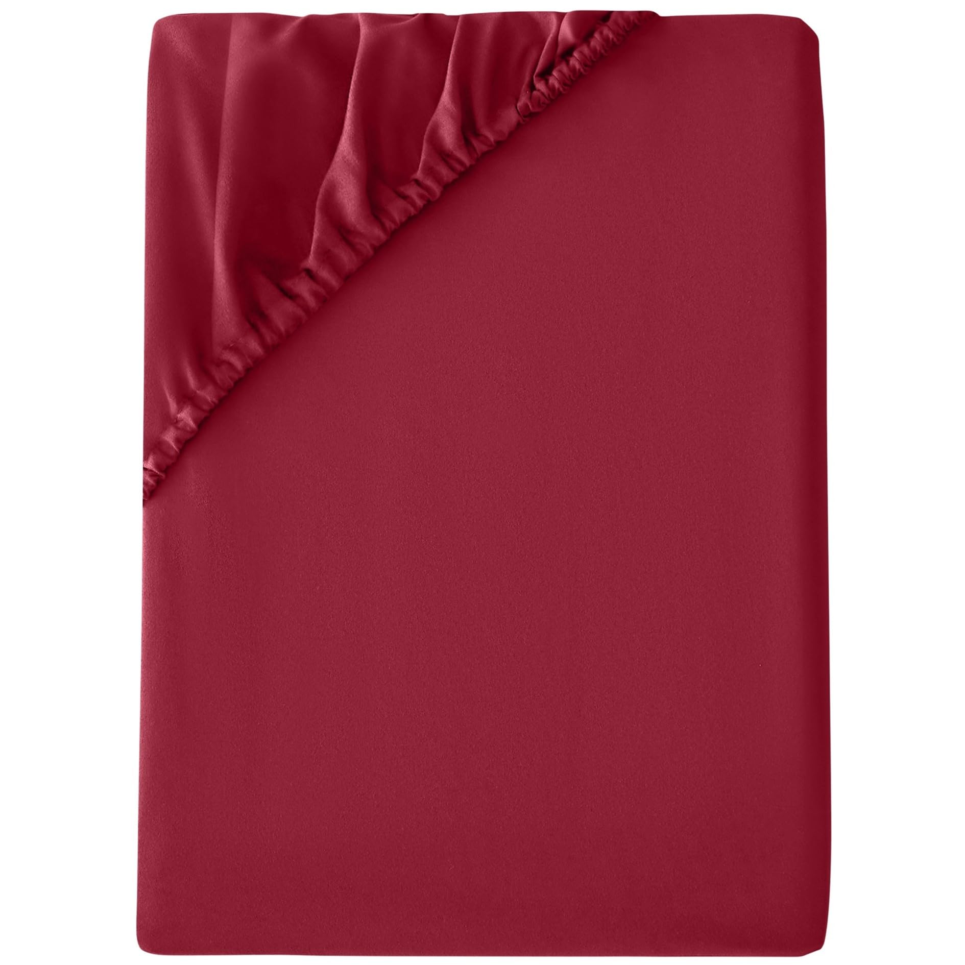 Anti-Allergy Anti-Bacterial Brushed Microfibre Fitted Bed Sheet - 28cm Depth, Easy Care, Fade Resistant (Burgundy, 4ft Small Double)
