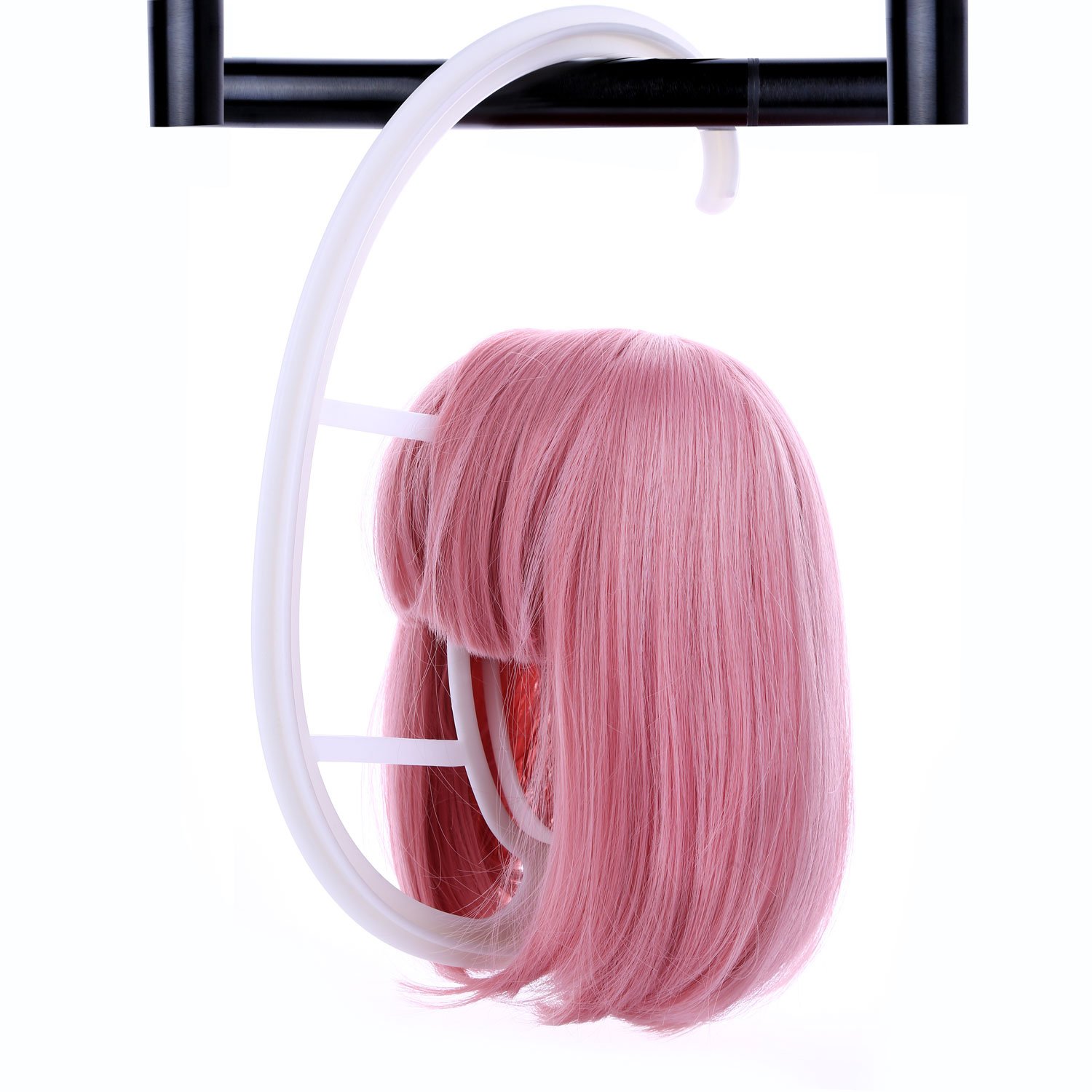 eNilecor 2 Pack Wig Hanger,Collapsible Wig Dryer Stand Hat Cap Holder, Portable Wig Hanging Display Tool(White)