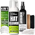 Calvana 4-in-1 Professional Hat Cleaning Kit, Quick-drying Cap Saver Cleaner, for Baseball Caps,Cowboy Hat, Felt Hat, Safe for Cotton, Wool, Polyester, 5oz Solution, Includes Towel and Brush