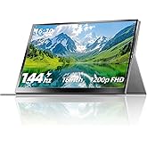 ZefcS Portable Gaming Monitor 16 Inch 144Hz 1920x1200 FHD+ USB-C Portable Monitor, HDR IPS Second Screen for Laptop MacBook Pro PC PS5 Xbox Switch