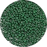 ORNSHIZI 4mm Dark Green Flat Seed Beads, 50grams About 780pcs Seed Beads for Making Waist Bracelet Earring Necklace Jewelry