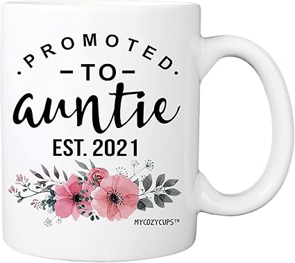 Amazon Co Jp Promoted To Auntie 21 コーヒーマグ 11オンス カップ ベビーリビール 新規叔母 法律 親友 妊娠発表のアイデア 新米ママから出産予定のアイデア ホーム キッチン