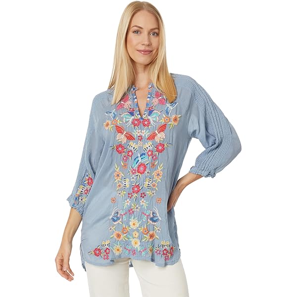 Johnny Was Blu Mai Tunic Multi XS at Amazon Women's Clothing