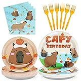 96 Pcs Capibara Birthday Party Supplies Cute