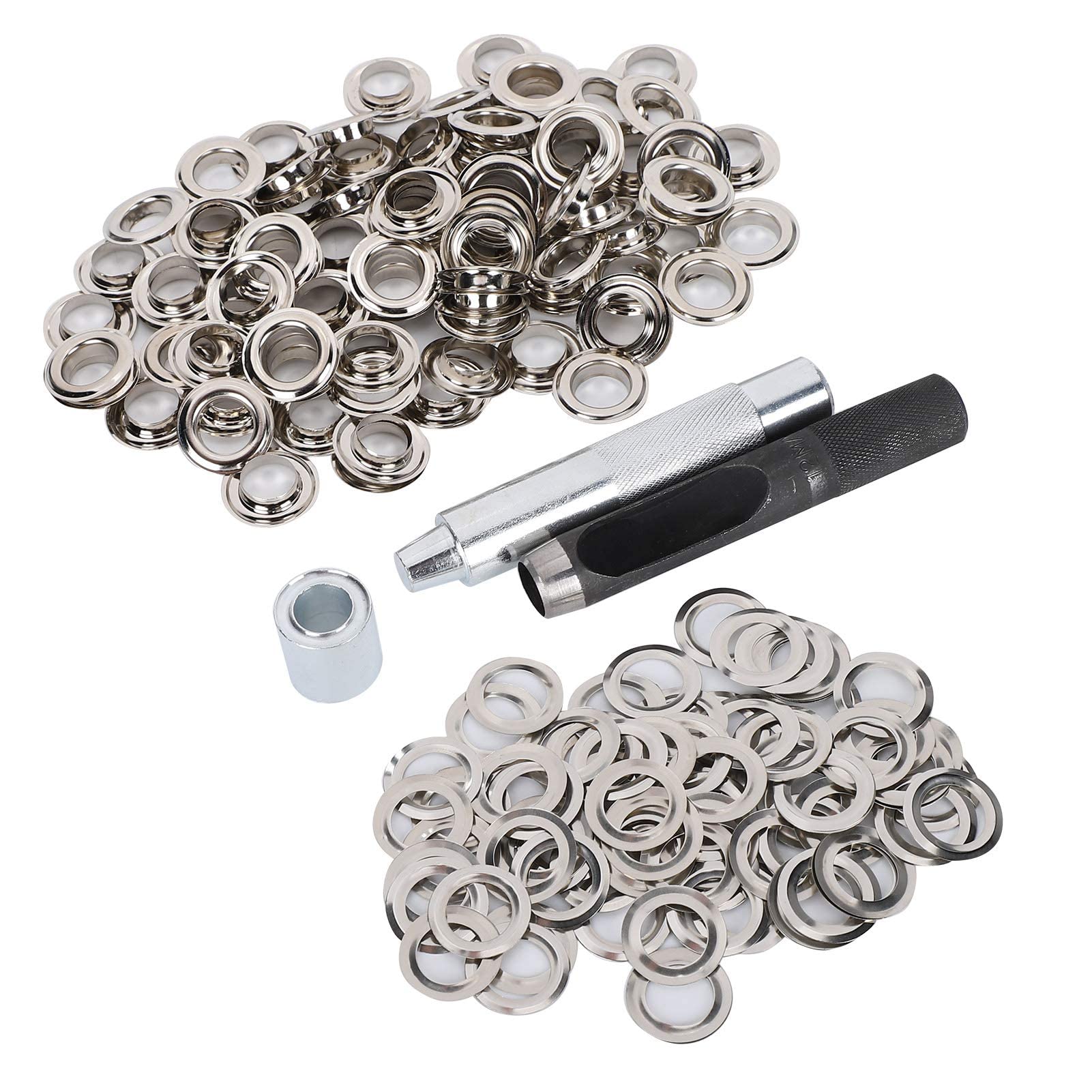 100 Set Grommet Tool Kit, Brass Grommet Eyelets Kit with Install Tool Kit for Craft Making