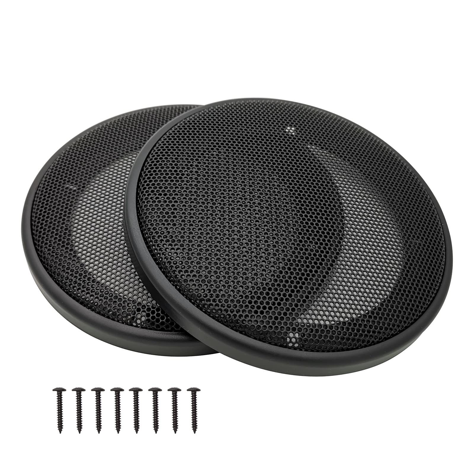 Photo 1 of 4" Speaker Grill Covers, Car Speaker Subwoofer Guard Protector, ABS Plastic Frame with Metal Mesh, Black - 2Pcs