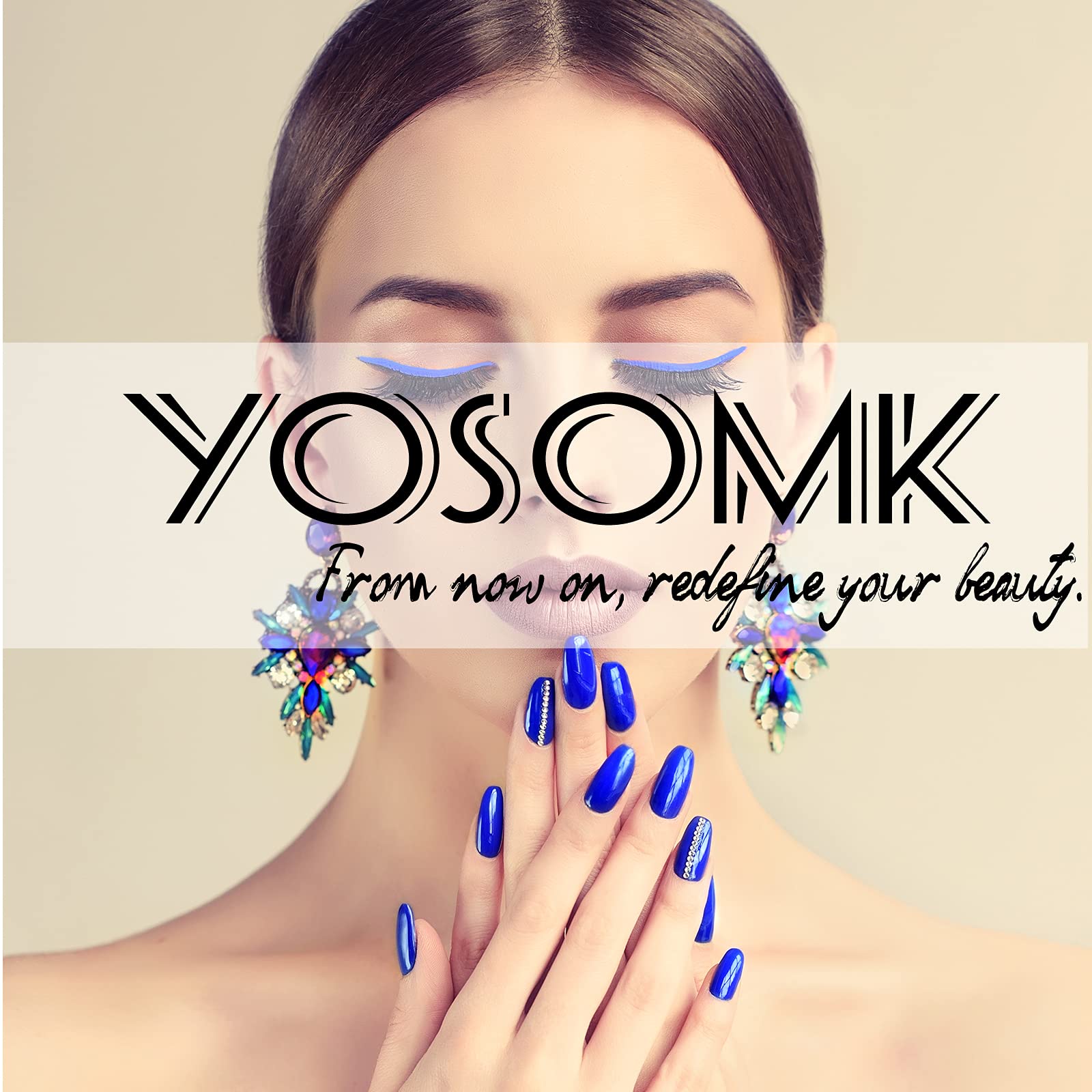 YOSOMMK Nude Press on Nails Almond Shaped Fake Nails Medium Glossy Stick on Nails Natural Full Cover False Nails Acrylic Glue on Nails for Women - Image 7