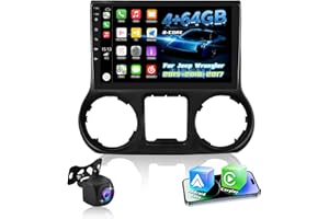 [Qualcomm 8 Core 4+64G] Android 15 Car Radio for Jeep Wrangler 2015 2016 2017 with Wireless Carplay and Android Auto, 10 Inch