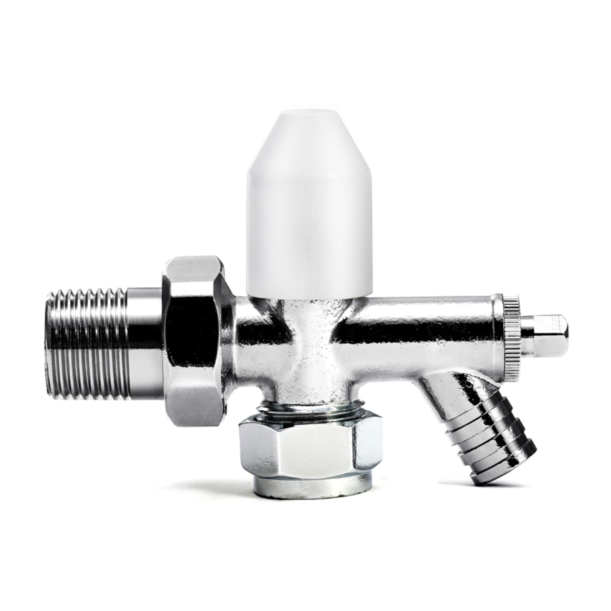 Plumb Bliss Angled Radiator Lockshield Valve with Drain Off (15mm x 1/2") (1)