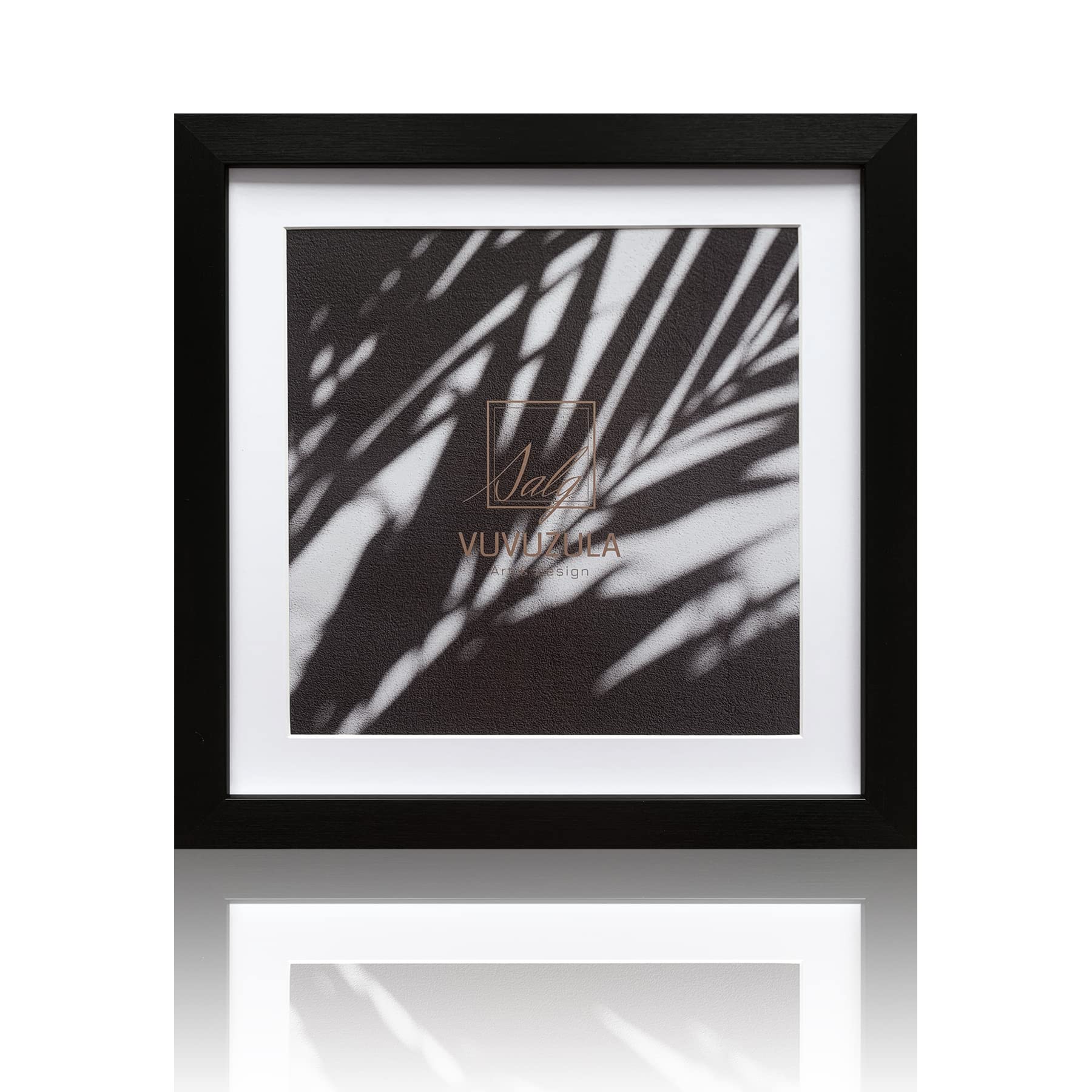 VUVUZULA Square Picture Frames 10x10 Inch Black Photo Frame with Mount for 8x8 Inch Photo — image 1