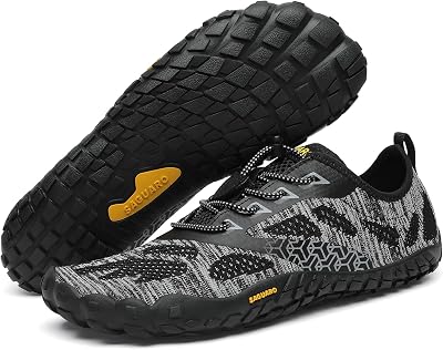 Barefoot Hombre Mujer Zapatillas Minimalistas Calzado Minimalistas Zapatillas de Trail Running Exterior Zapatos Barefoot Negro Humo,Gr.42