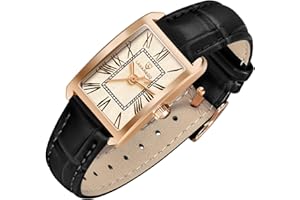 Women's Leather Strap Watch Dainty Elegant Womens Watches Classic Vintage Retro Square Ladies Quartz Watches Gifts Present fo