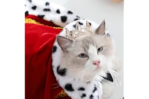 Lovelyshop Pet Series Gold Plated Royal Rhinestone Pearl Full Round Dog/Cat Crown for Rolyal Family Costume Hair Accessories-Small Size