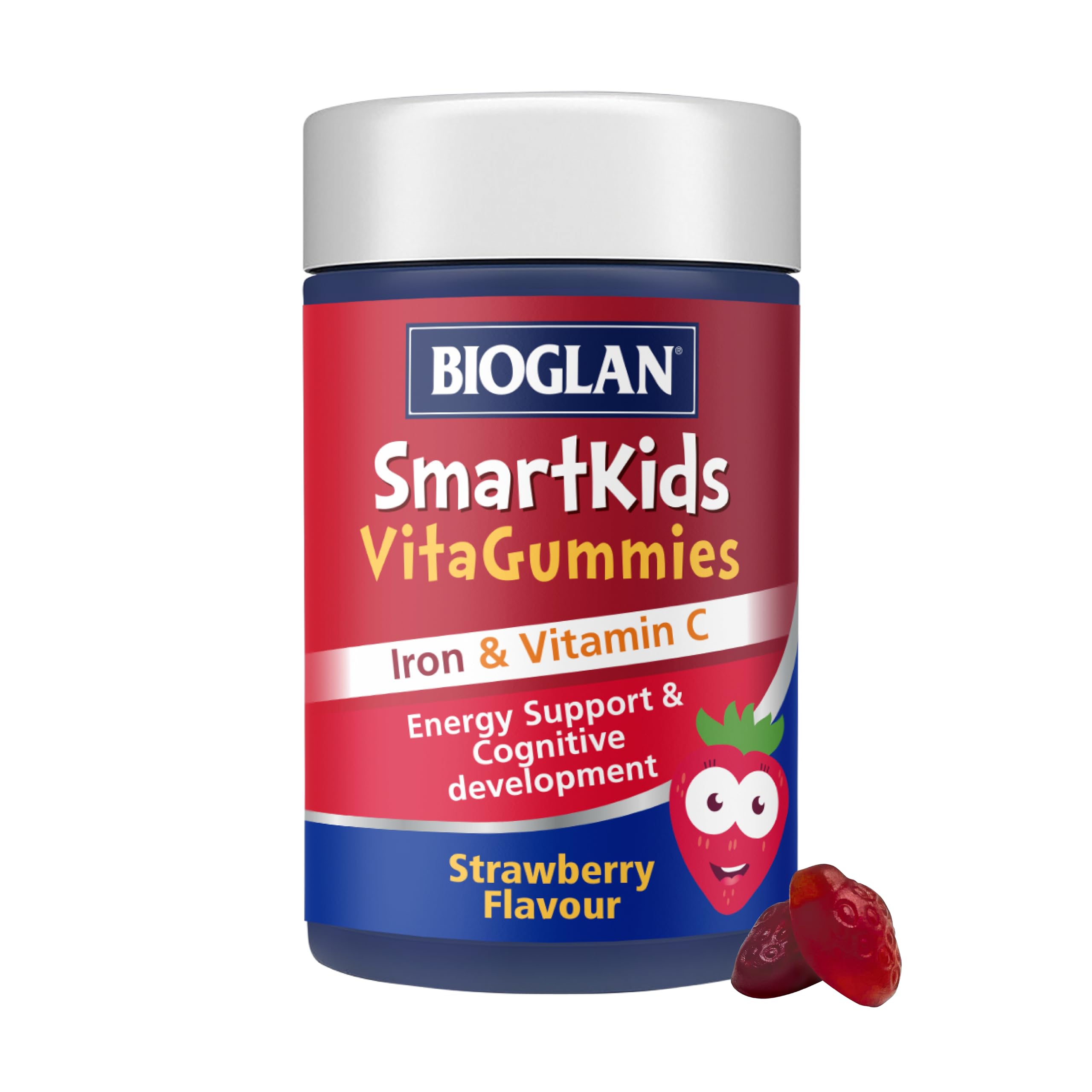 Bioglan SmartKids Iron | Vitamin C | Energy Support | 30 GummiesBioglan SmartKids Vitamin D Gummies for Children (Age 4+), Vitamin D3, Immune & Bone Support, Citrus Flavour Chewable Gummies, 30 Count