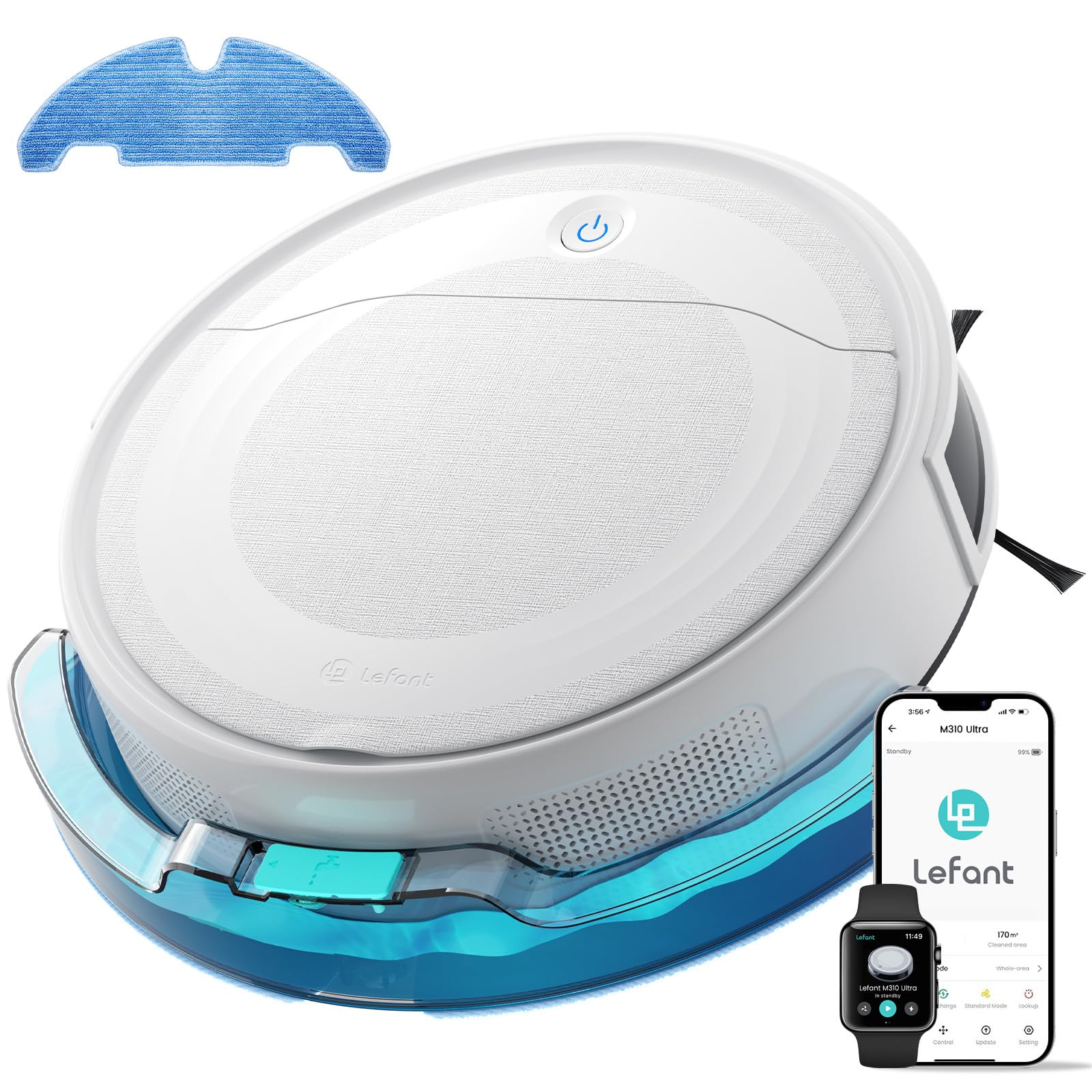 Photo 1 of Lefant M310 Ultra Robot Vacuum and Mop, 6000Pa Suction-Slim Robotic Cleaner with ToF LiDAR Navigation, Accurate Obstacle Avoidance, WiFi/App/Alexa Control, 170min Runtime, for Pet Hair and Home