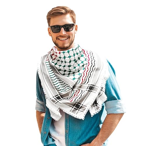 Sakinre Keffiyeh Palestine Scarf Shemagh for Men Women Wide with