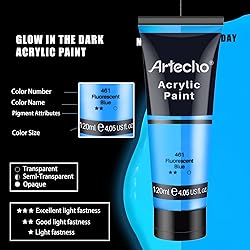 Artecho Glow in the Dark Paint, Neon Orange Paint