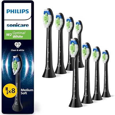 Sonicare W2 Optimal White, Original Ersatzbürstenköpfe, Schwarz, 8er-Pack, HX6068/88