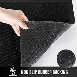 HIYARD Durable Front Door Mat, Absorbent Muddy Dirt