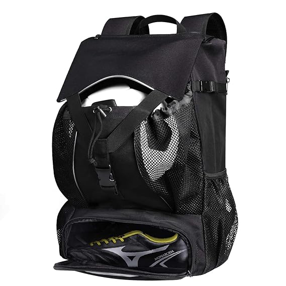 Estarer Sportrucksack Schulrucksack Wasserabweisend Outdoor Rucksack 30L mit Schuhfach Ballnetz Laptopfach für Schule Uni Rei