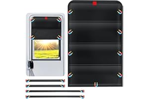FUNOMO RV Door Window Shade - Magnetic Foldable RV Blackout Window Cover with Thermal Insulation and UV Protection, Camper Trailer Door Window Cover, Waterproof Thickened Oxford Fabric, 25" L x 16" W