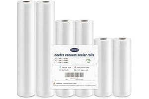 Deefre Vacuum Sealer Bags, 2 rolls 6"x20' and 2 rolls 8"x20' and 2 rolls 11"x20', Commercial Grade Food Saver Bags for Seal a Meal, BPA Free, Heavy Duty, Great for vac Storage, Meal Prep or Sous Vide