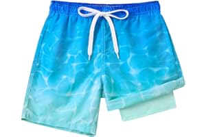 westwolf Boys Swim Trunks with Compression Liner Kids Boxer Briefs Bathing Suit 7-20 Years Old Swimming Shorts Quick Dry