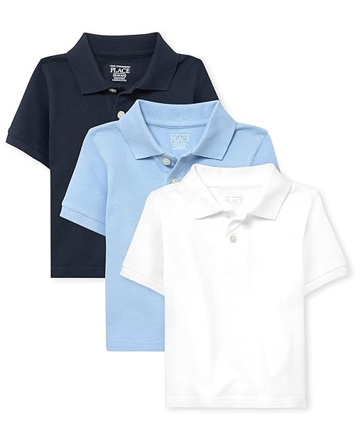 The Children's PlaceThe Children's Place Baby and Toddler Boys Short Sleeve Pique Polo 3 PackNautico/White/Brook3T