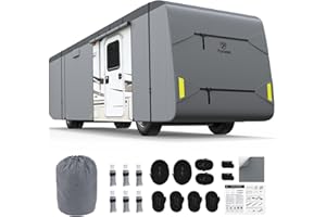 Fonzier 7 Layers Heavy Duty Class A RV Cover for 31'-34' Motorhome Anti-UV, Rip-Stop, Weatherproof, with 2Pcs Extra Straps