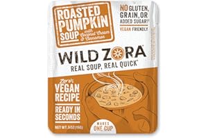 Wild Zora Instant Keto-Friendly Soups Roasted Pumpkin 8-pack Broth Made with Coconut cream, Cinnamon, & Organic Vegetables, Gluten-Free, Low Carb, No Added Sugar, Flavorful Pantry Staples - 0.5oz/13g