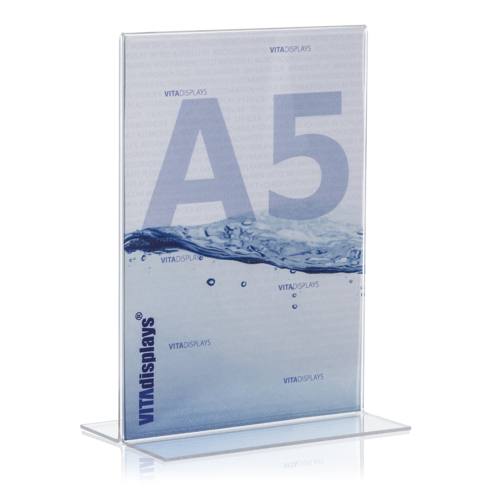 VITAdisplays® PLEXIGLAS® DIN A5 Table/Advertising T-Stand