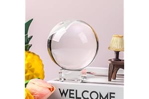Modaier Clear Crystal Ball 100mm/3.9 inch Fortune Teller Accessories,Halloween Decor,Magic,Feng Shui,Witchcraft,Scrying,Decorative Ball,Lensball Photography,Quartz Crystal Sphere Prop Glass Orb