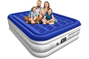 Xsleep Queen Air Mattress with Built in Pump 16" Raised Blow Up Mattress Queen Size Comfort Air Bed, 3 Mins Fast Colchones Inflables Bed, Luxurious for Home/Guests,660 lbs Max