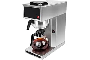 YUANHAO 12-Cup Pourover Commercial Coffee Maker Brewer with Glass Carafe and Warmers- 120V
