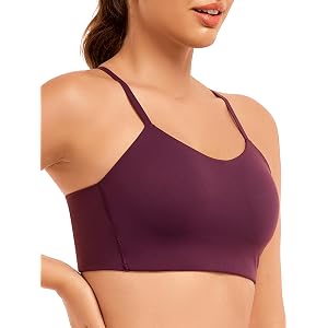 IBL Isoft Molded Cup Sports Bra, Adjustable Strap V-Back | Butter Soft, Breathable, Sleek, Light Support, for Workout Yoga Lo