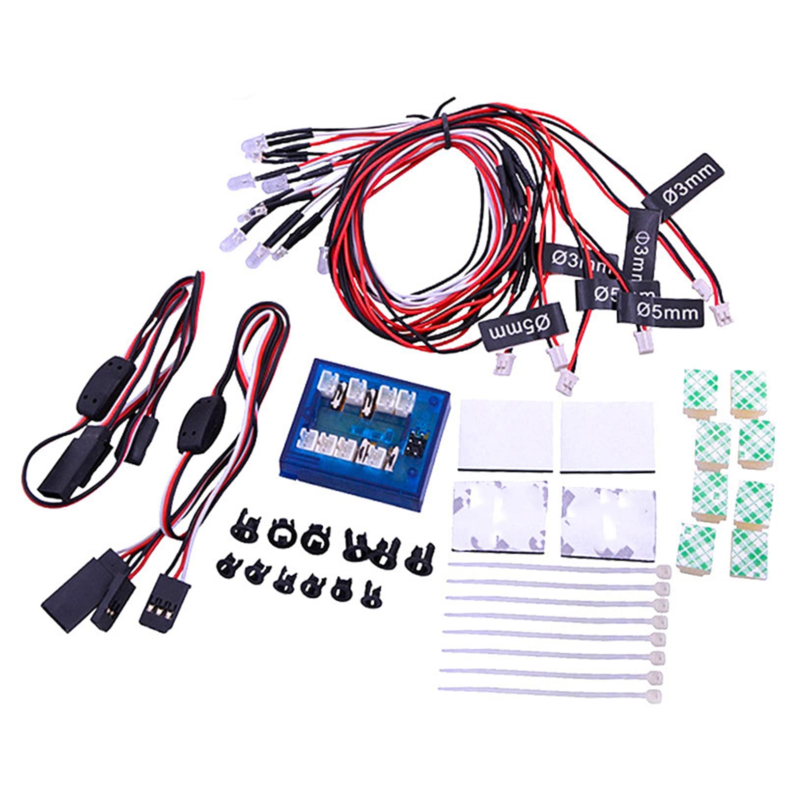 WANGCL Rc Car Lights Kit 12 LED Assemble Lighting System Kit Simulation Flashing Lights Steering Brake Lighting System Kit for Rc Car1/10 RC Car/Truck/Crawler