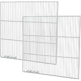 Set of 2 Commercial Freezer and Refrigerator Replacement Shelves (24.5" x 22.5") - Adjustable Utility Steel Wire Metal Shelf - Commercial Refrigerator Shelf, White