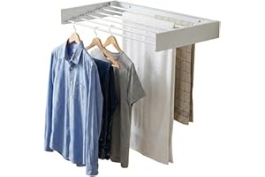Livearty (TM) Wall Mounted Collapsible Laundry Drying Rack, Aluminum Clothes Drying Rack, 40" 100CM Wide 6 Rods, 45 lb Capaci